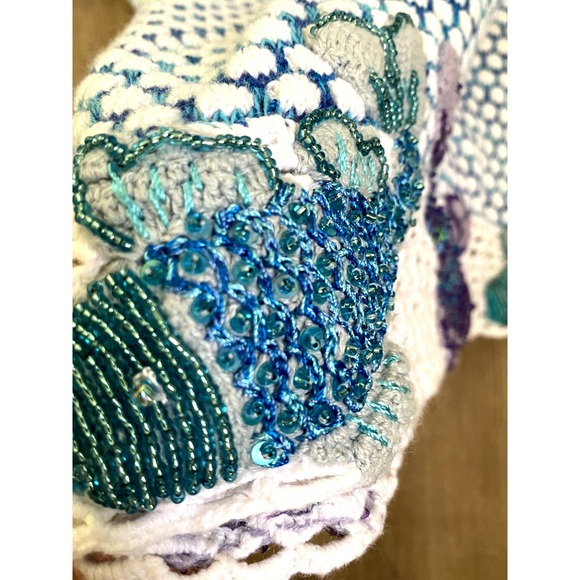 Storybook Knits Fish Cardigan Sweater L Mermaid Granny Teacher Cozy Academia - Picture 2 of 10